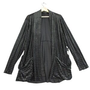 LIV by Habitat Women's Lagenlook Velour Cardigan Open Front Dark Green XXL 254